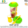 BPA Free Plastic Salad Shaker Cup with Fork (HDP-2018)